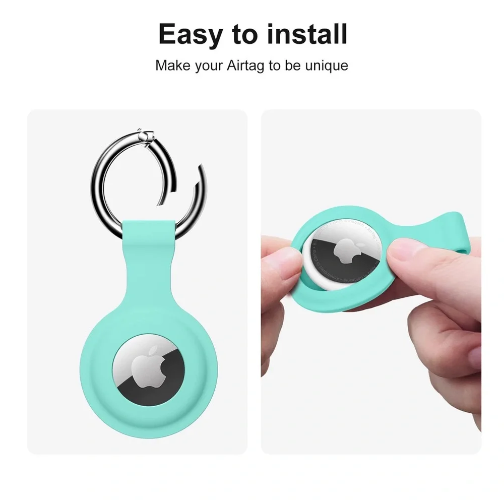 Silicone Airtag Protective Holder Keychain Cases Compatible with Apple Airtag